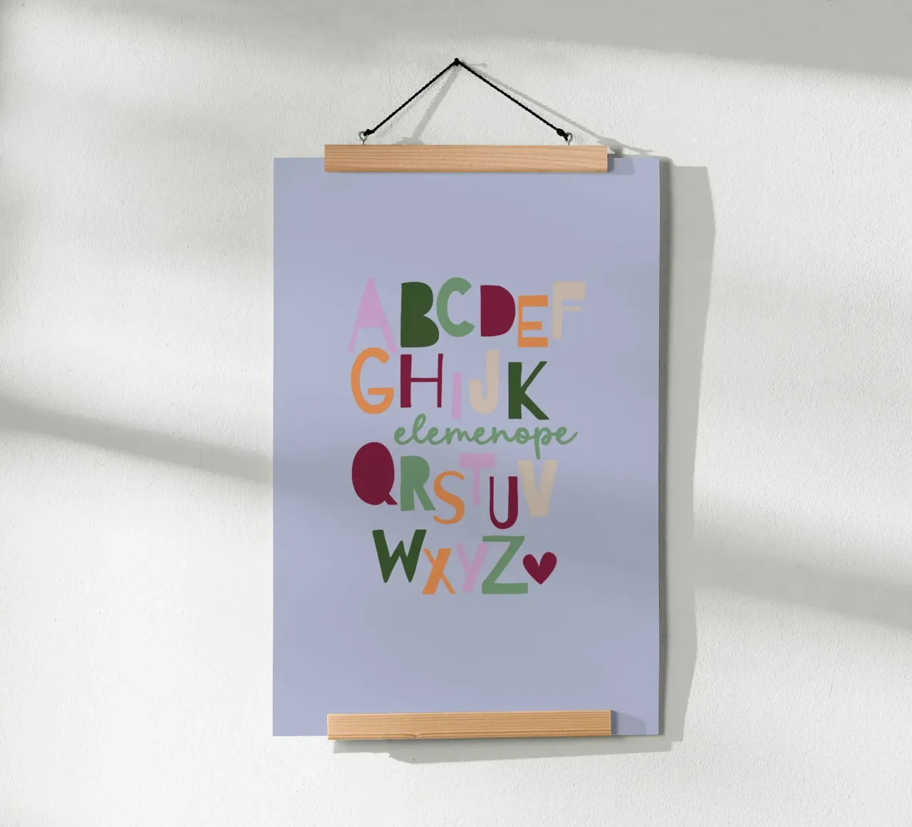 Elemenope - ABC poster con telaio in legno da maramirage