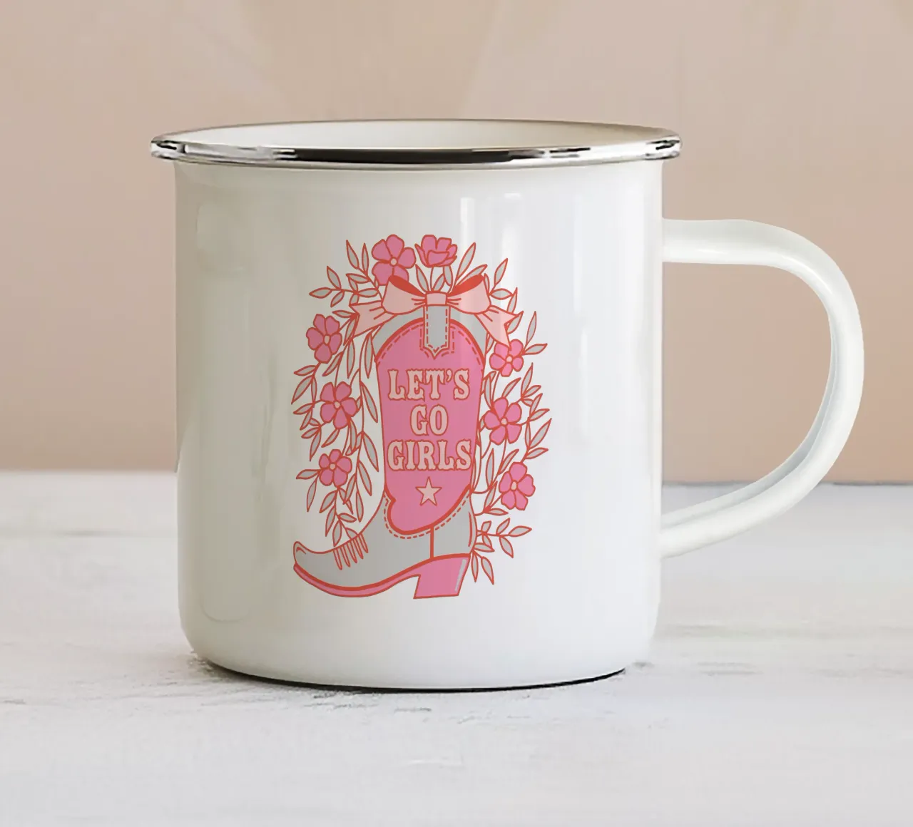 Andiamo ragazze tazza in smalto da cafelab
