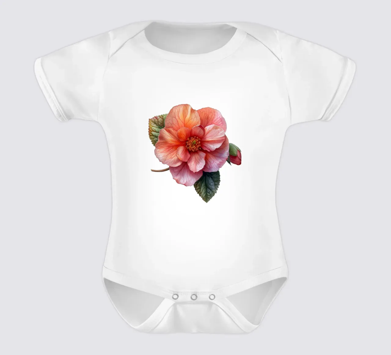 Wachs Begonie Blume Kurzarm Babybody von Bold Blooms
