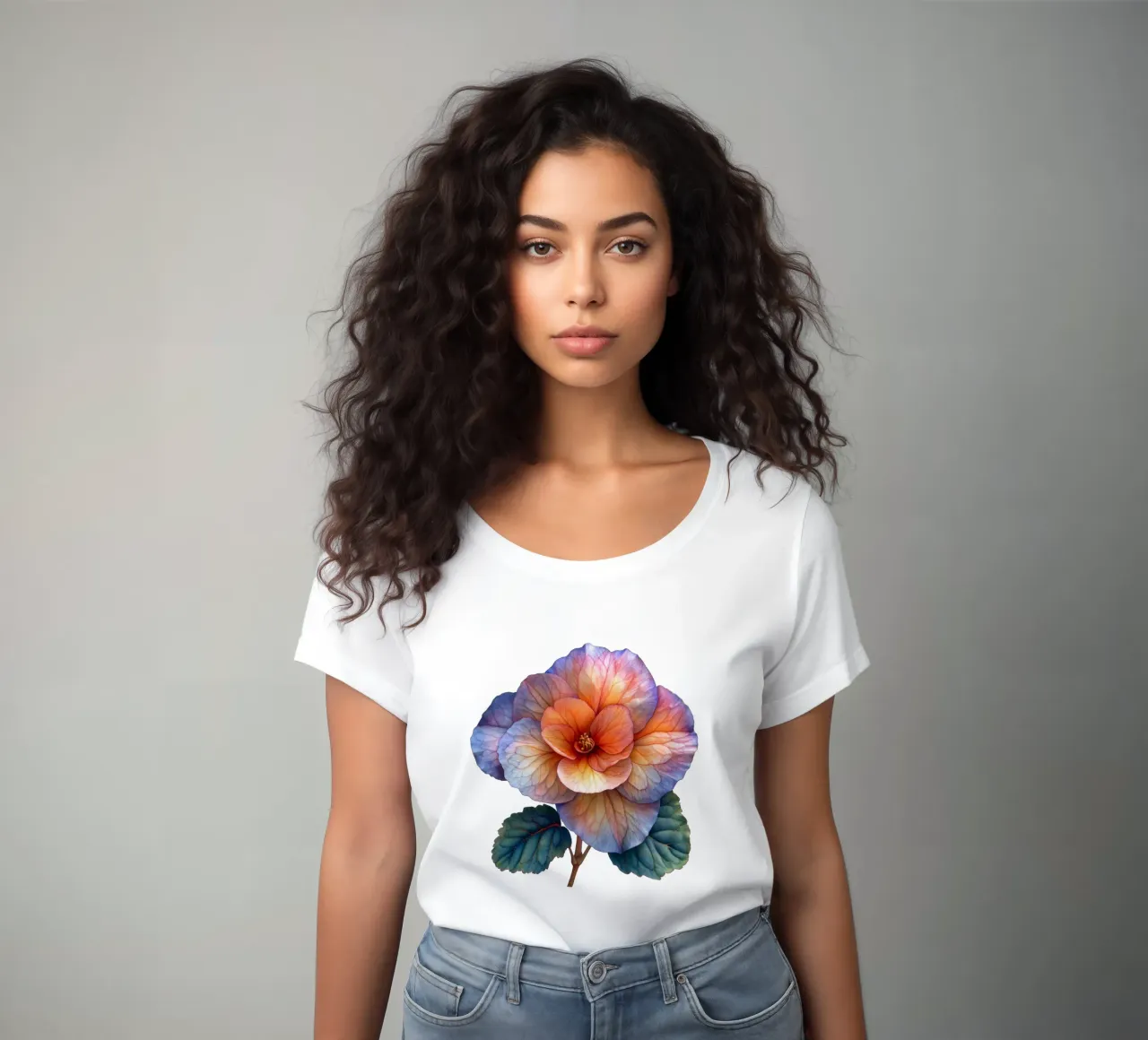 Wax Begonia Flower women's fitted t-shirt by Bold Blooms