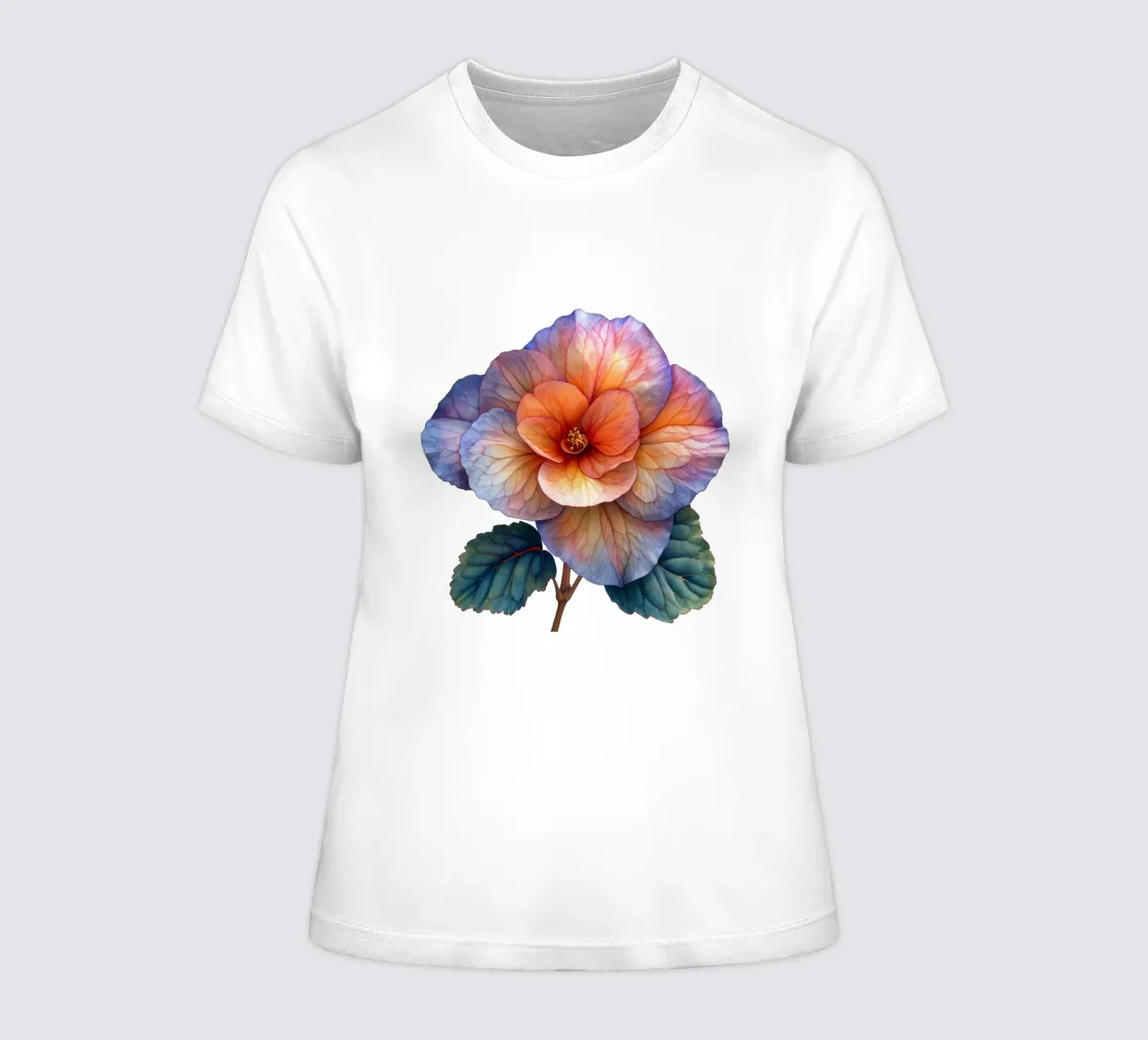 Wax Begonia Flower women's fitted t-shirt by Bold Blooms