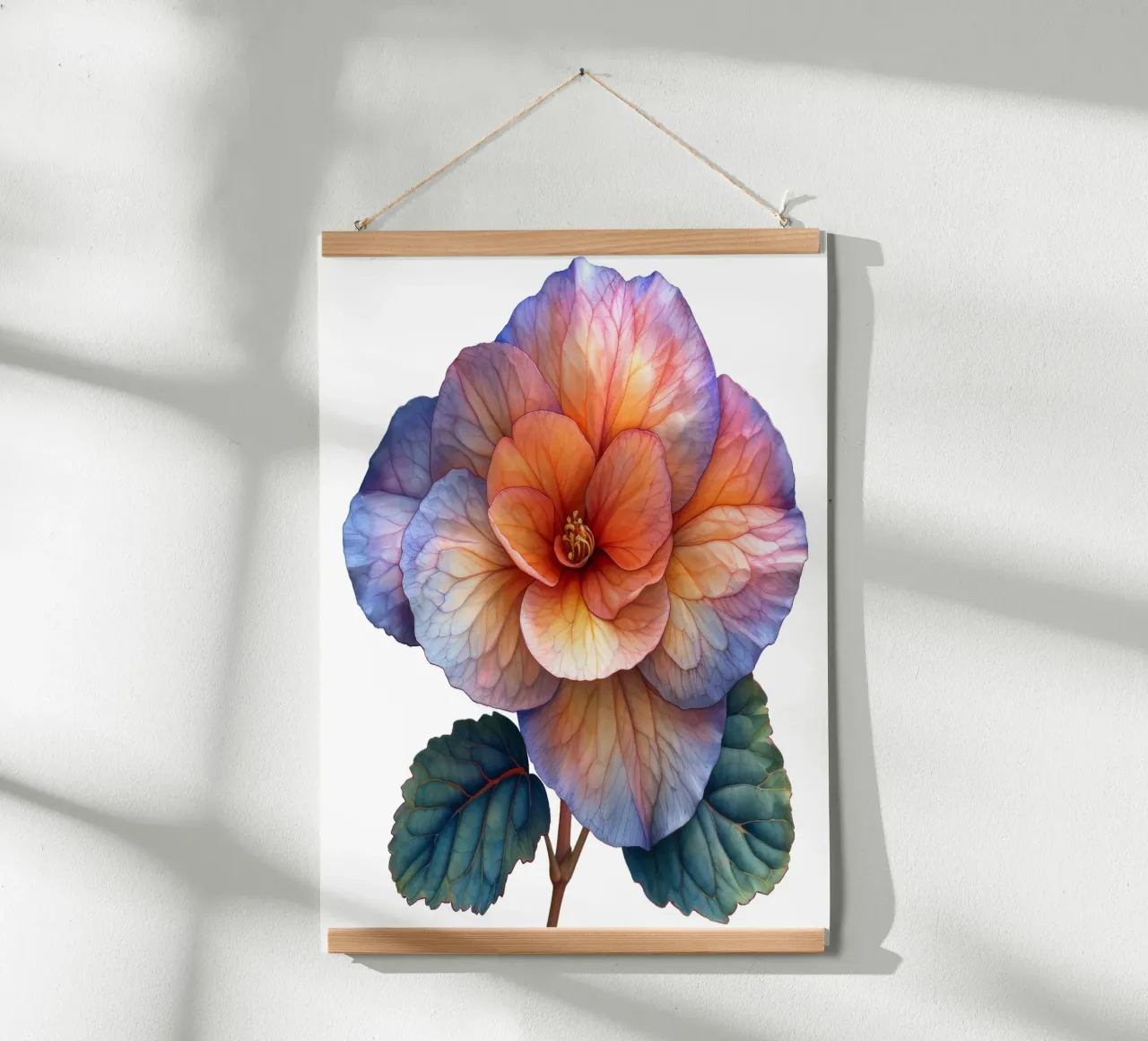 Fiore di Begonia di cera poster con telaio in alluminio da Bold Blooms