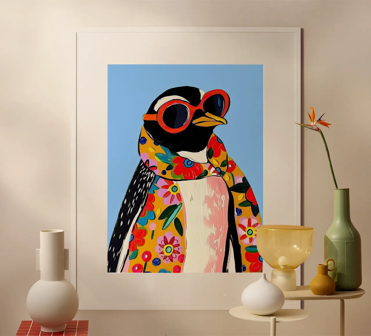 Moda Pinguino poster con telaio in alluminio da DaarbyN