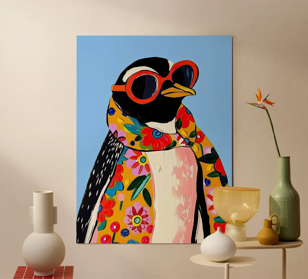 Moda Pinguino poster con telaio in alluminio da DaarbyN