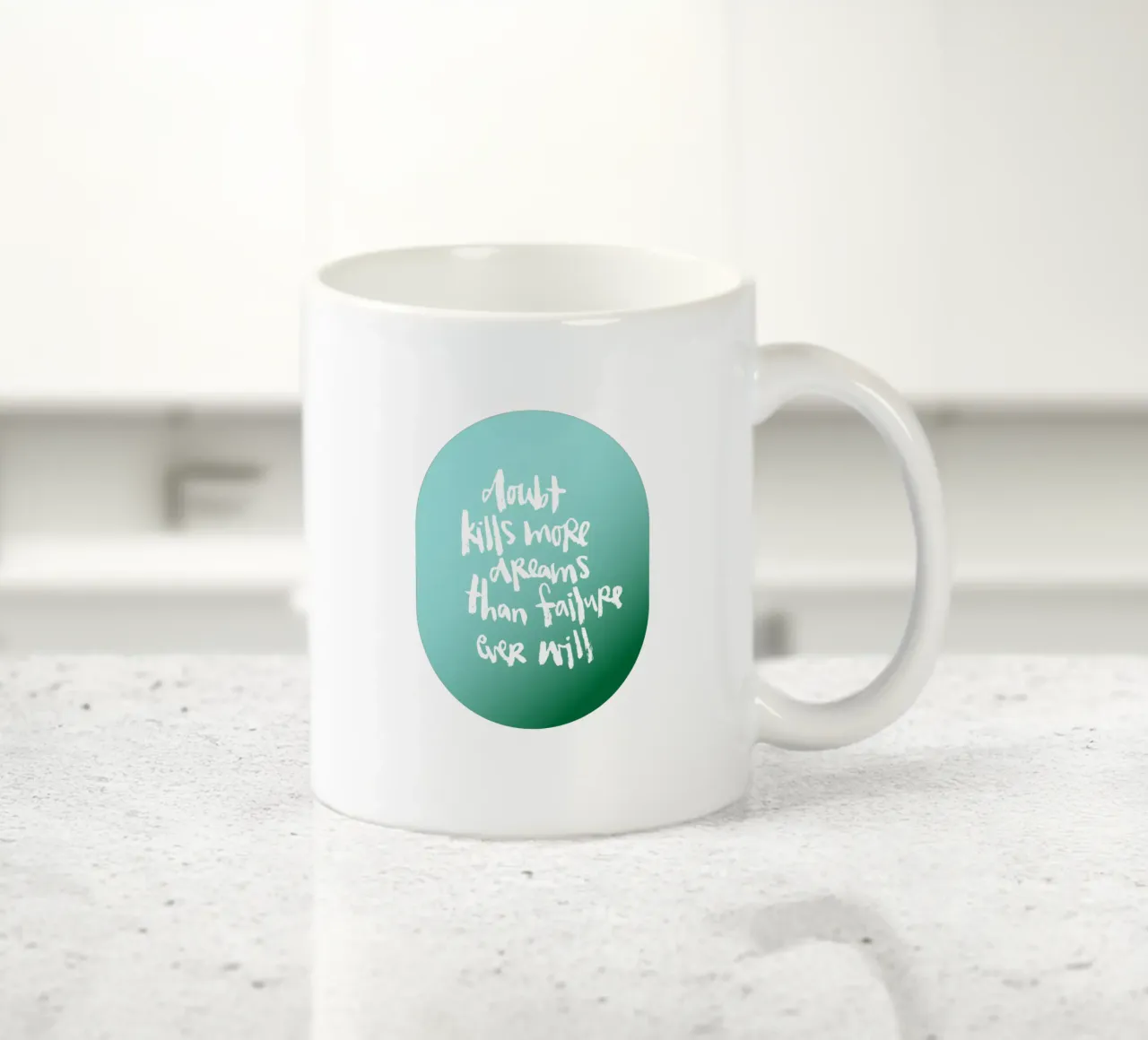 Doubt Kills More Dreams tazza in ceramica da Brushmeetspaper