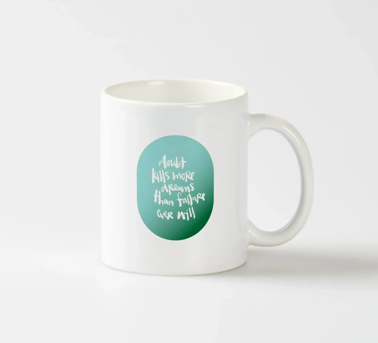Doubt Kills More Dreams tazza in ceramica da Brushmeetspaper