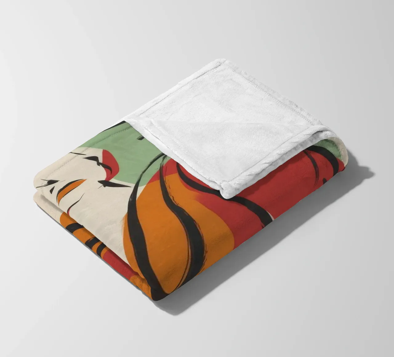 Posa in abito rosso coperta in pile da Kamera Obskura