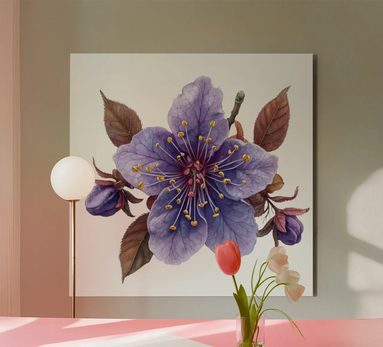 Fiore di amamelide alluminio dibond da Bold Blooms