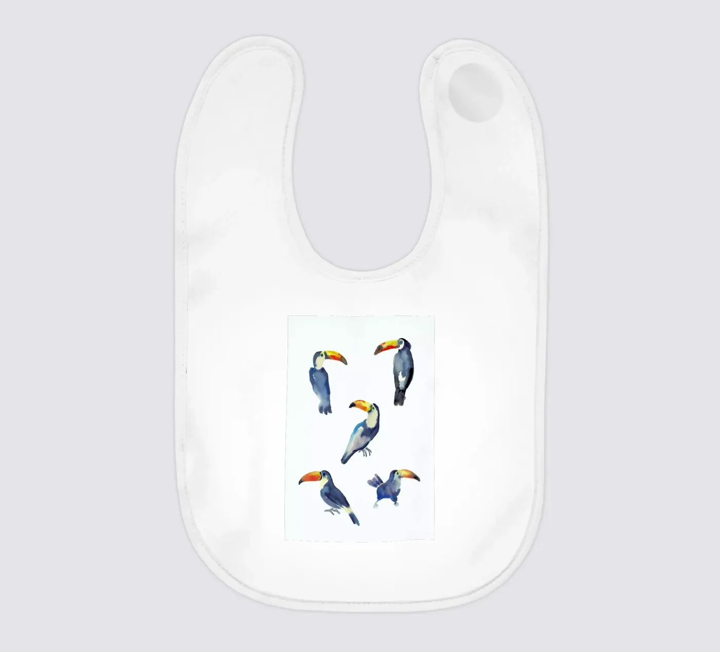 Toucan baby bib by Farina Kuklinski