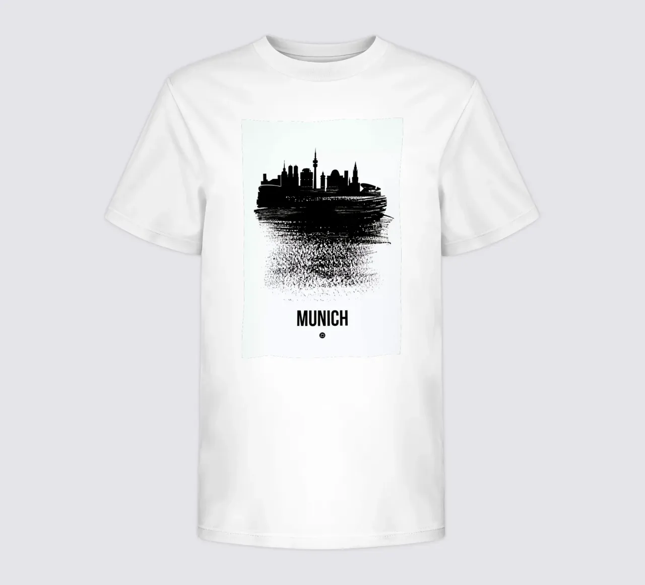 Munich Skyline Brush Stroke Kinder T-Shirt von Naxart