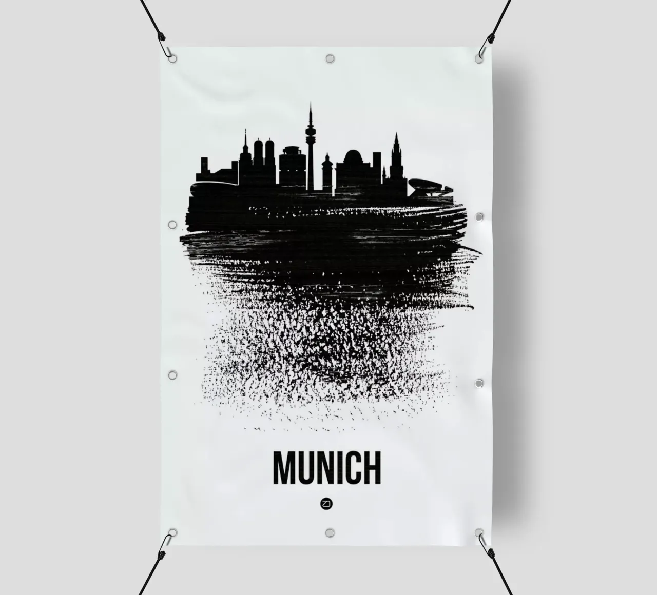 Munich Skyline Brush Stroke telo in pvc da Naxart