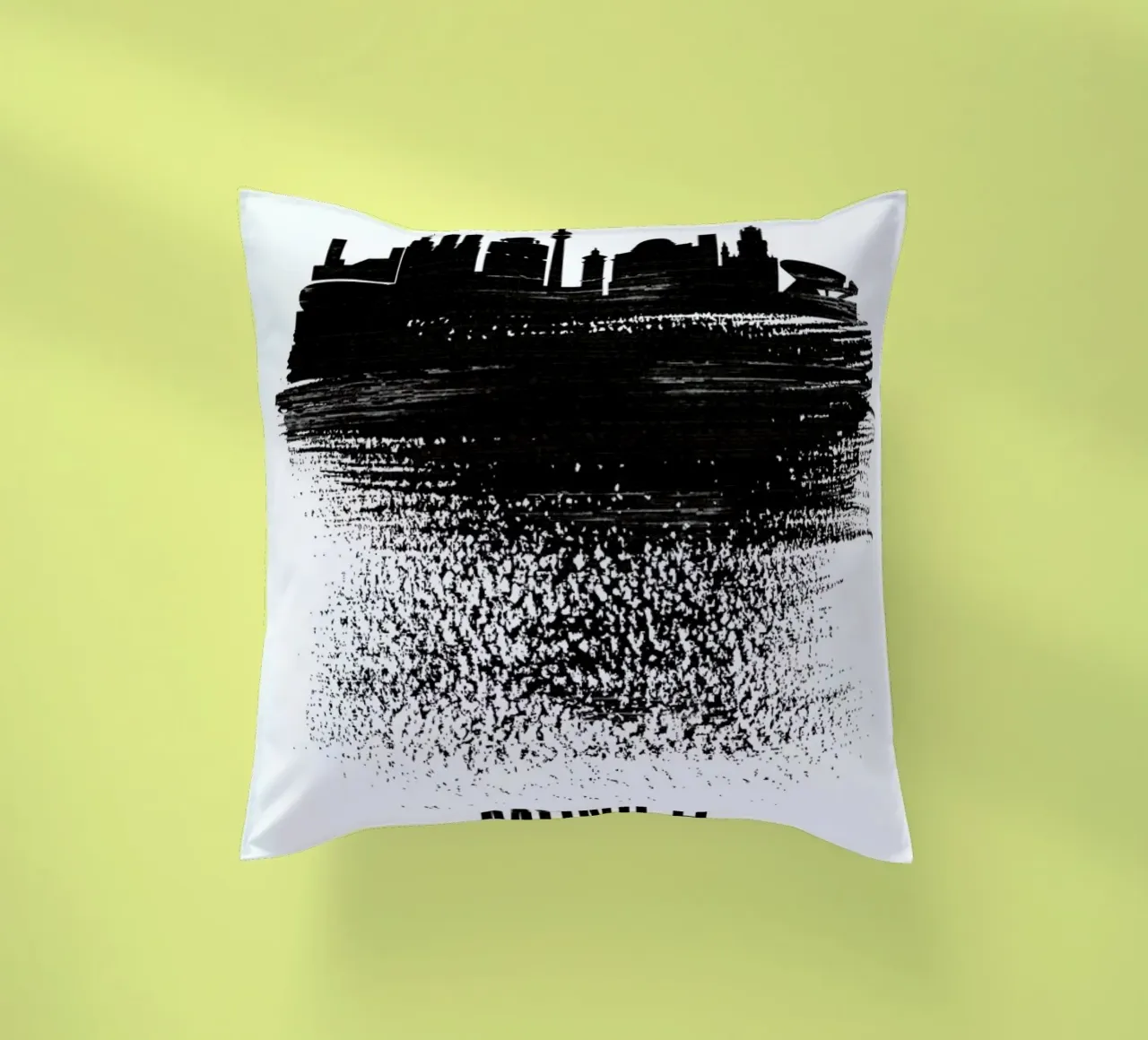 Munich Skyline Brush Stroke cuscino da Naxart
