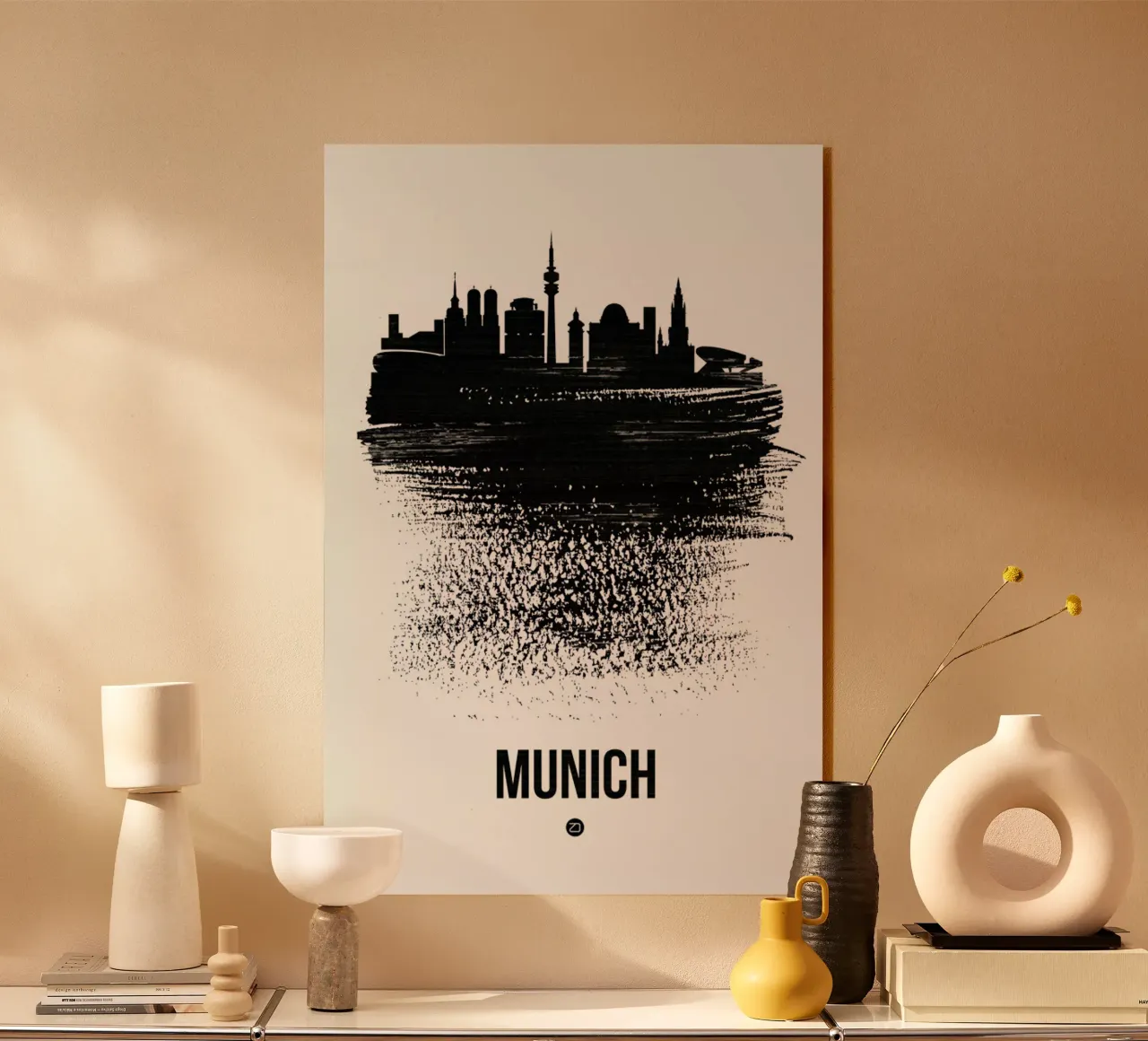 Munich Skyline Brush Stroke plexiglass da Naxart