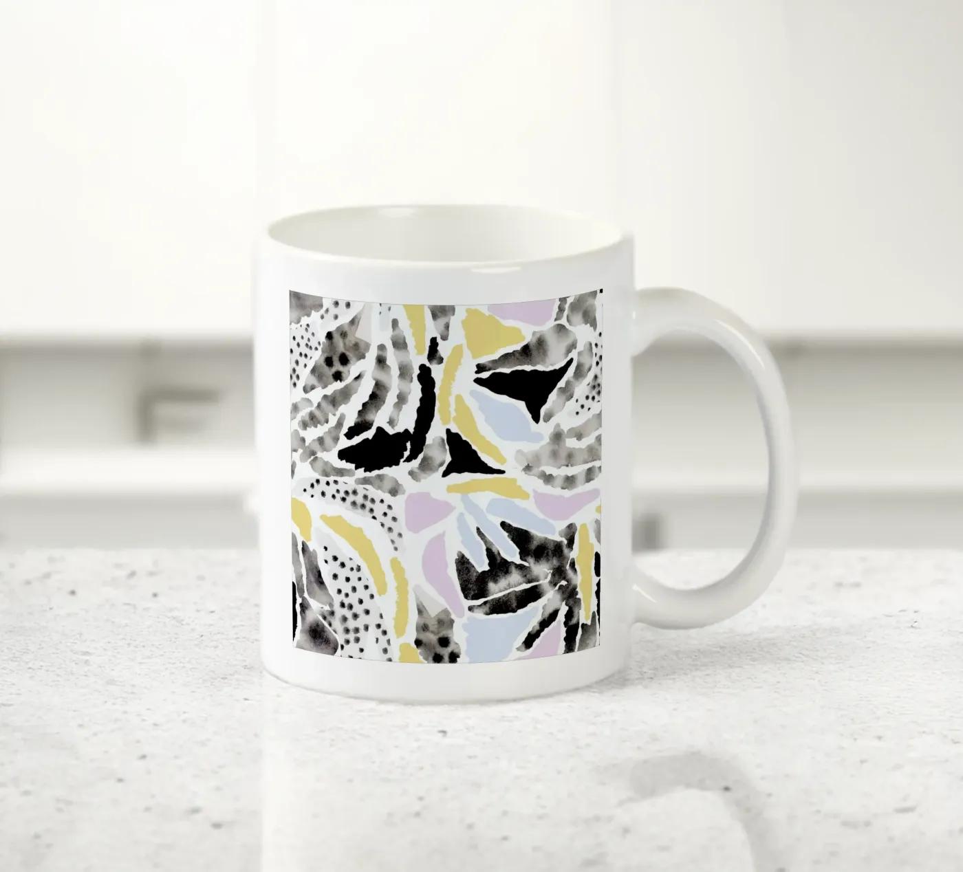 Pattern Pieces ceramic mug by Farina Kuklinski