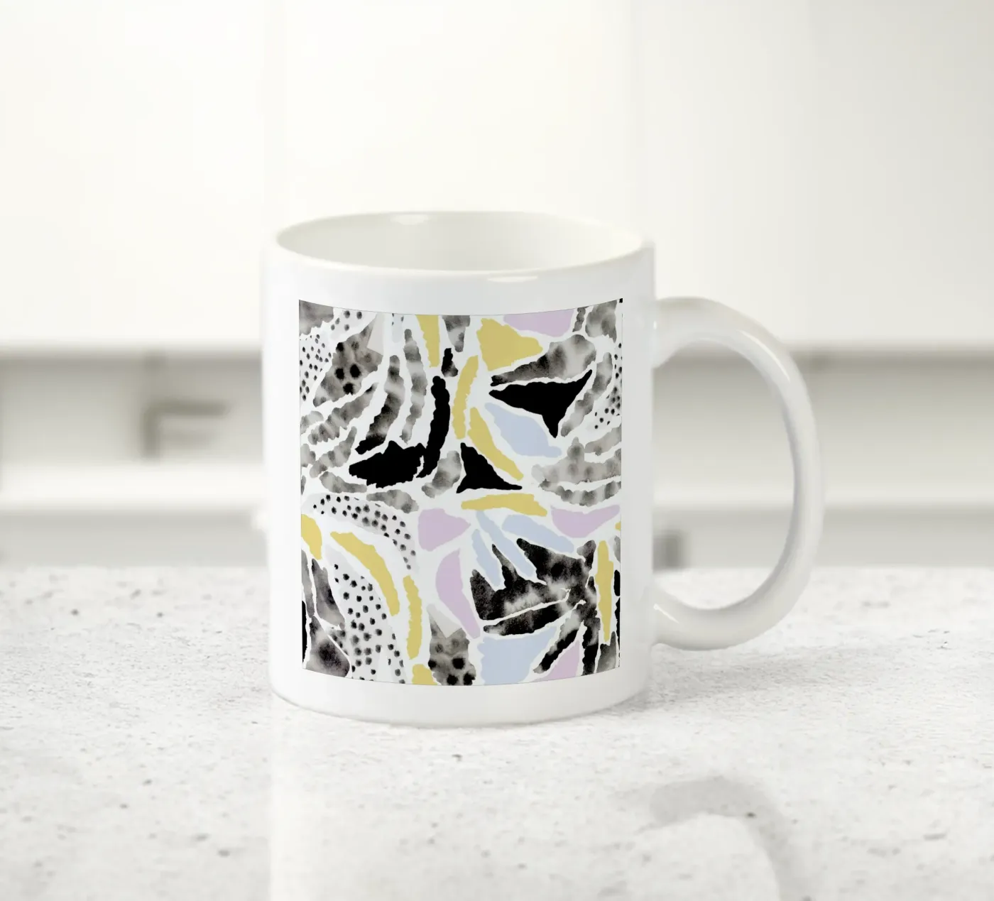 Pattern Pieces ceramic mug by Farina Kuklinski