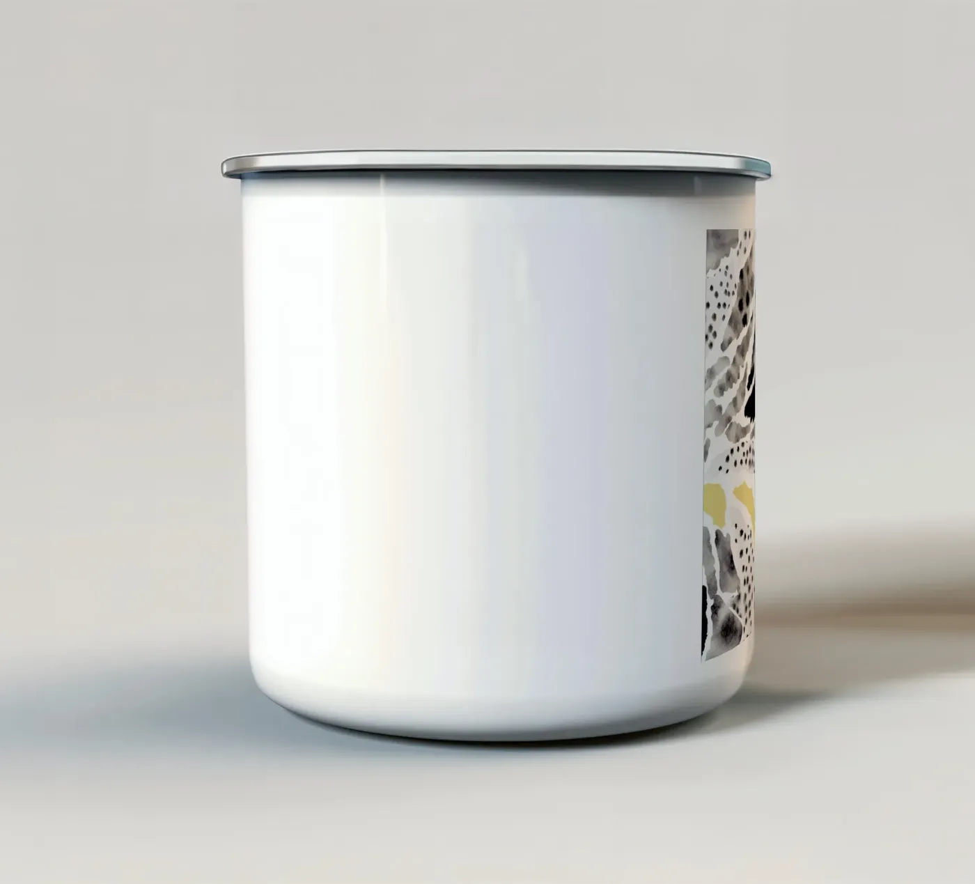 Pattern Pieces enamel mug by Farina Kuklinski