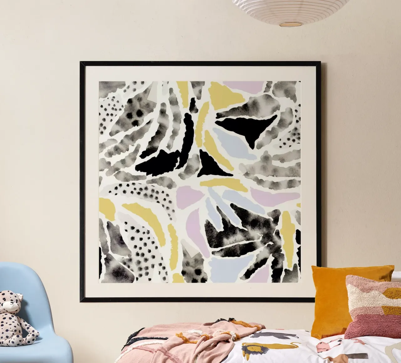 Pattern Pieces poster con telaio in legno da Farina Kuklinski