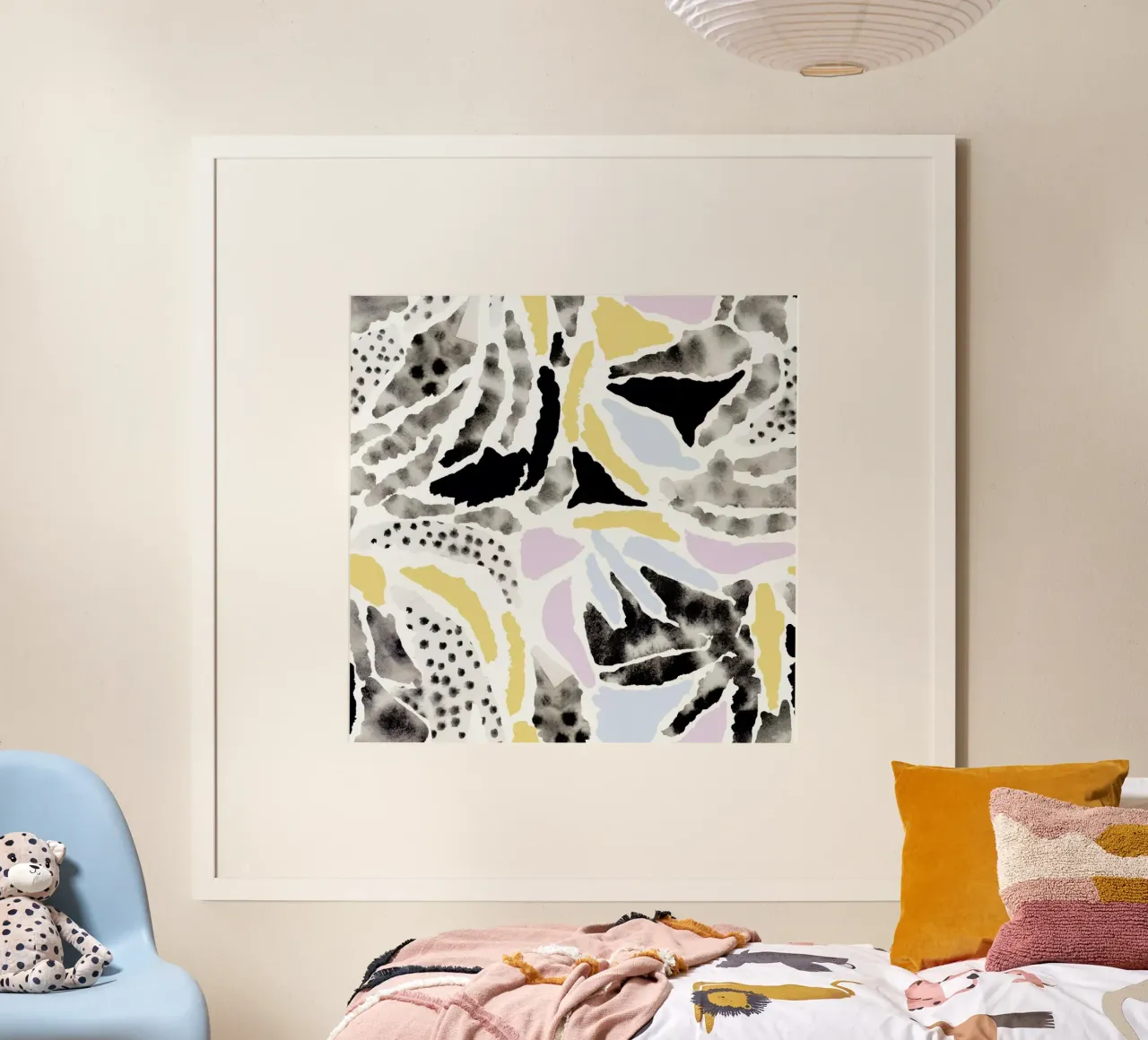 Pattern Pieces poster con telaio in legno da Farina Kuklinski