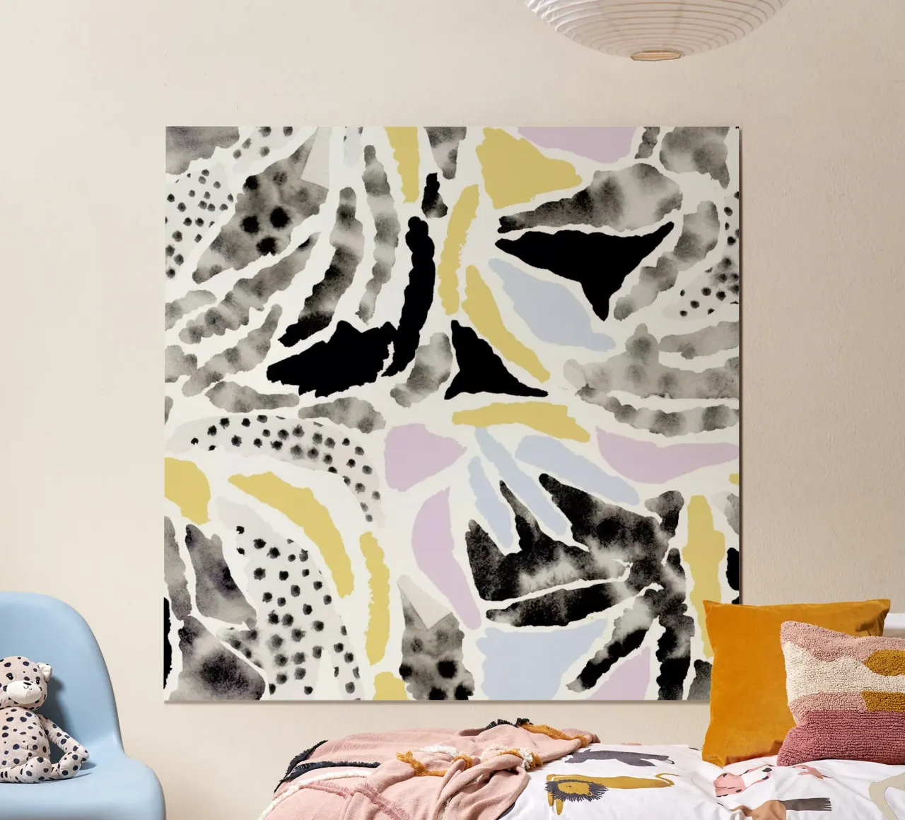 Pattern Pieces poster con telaio in legno da Farina Kuklinski