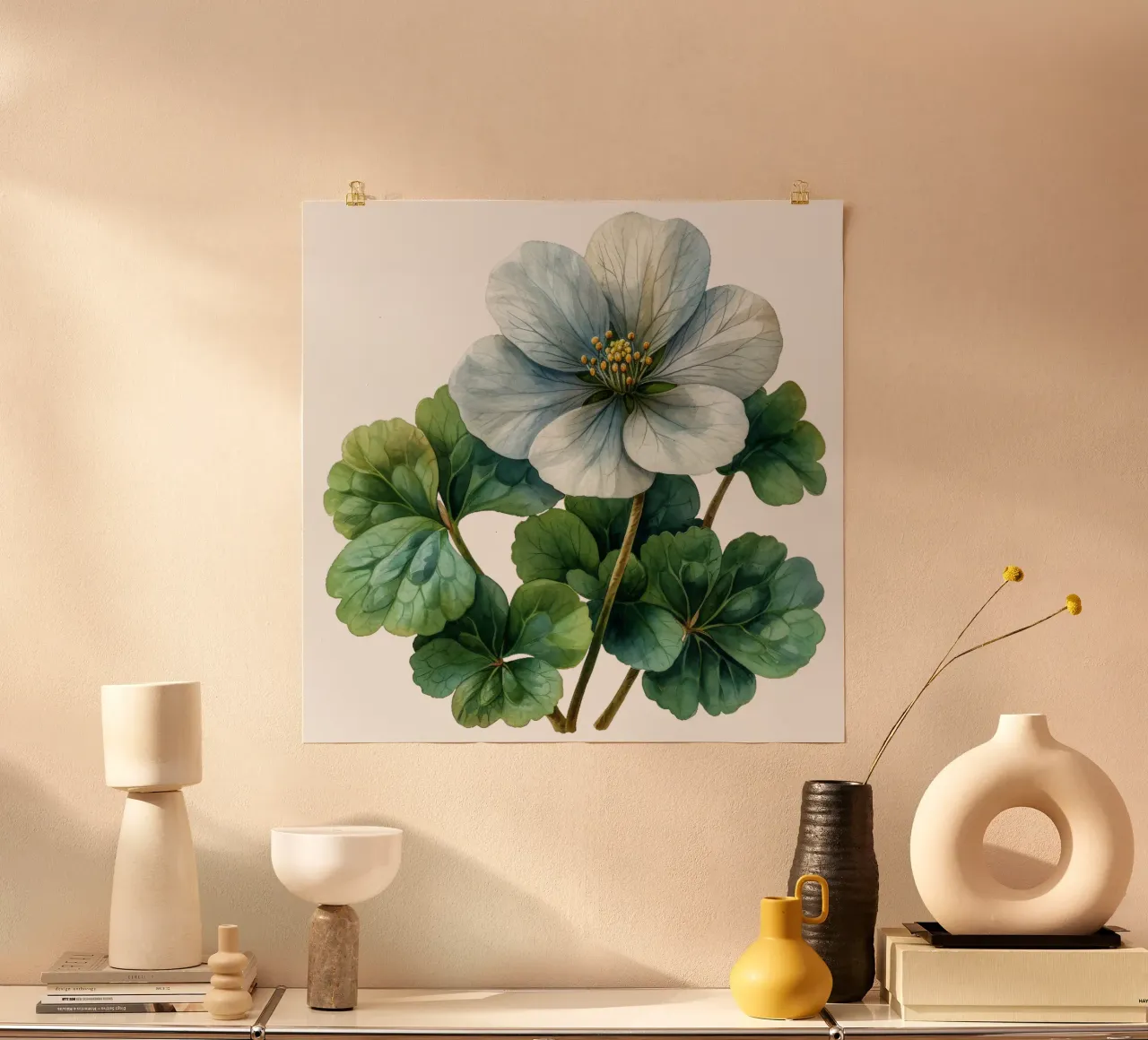 Bloem van de witte zuring poster van Bold Blooms