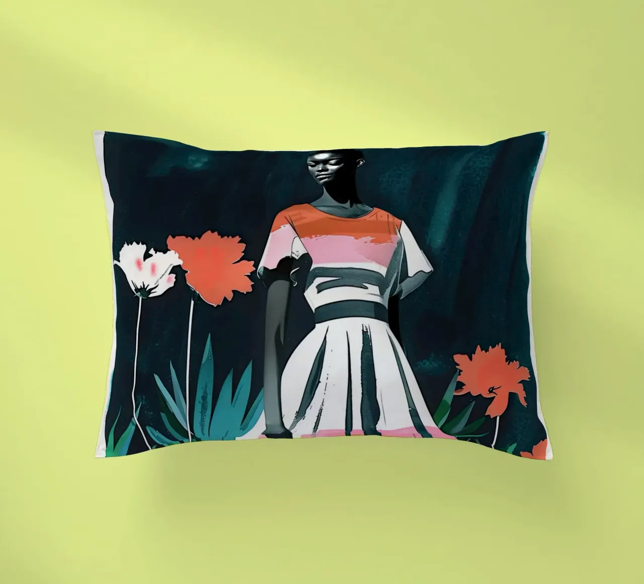 Woman in Dress decorative cushion by DaarbyN