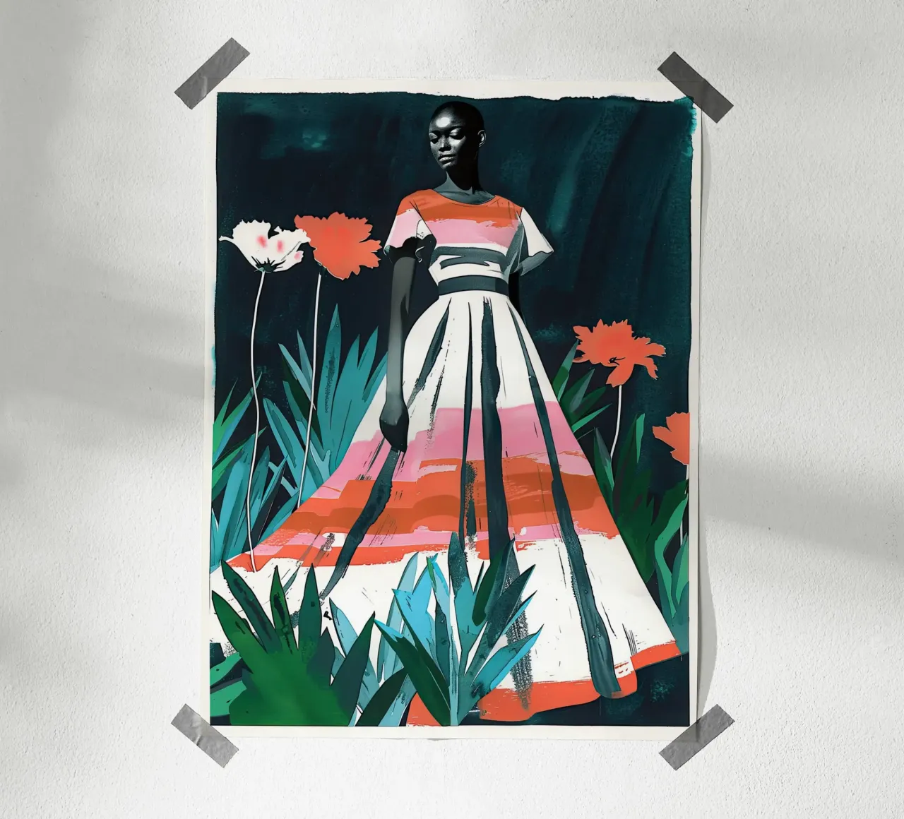 Donna in abito da sera poster con telaio in plastica da DaarbyN