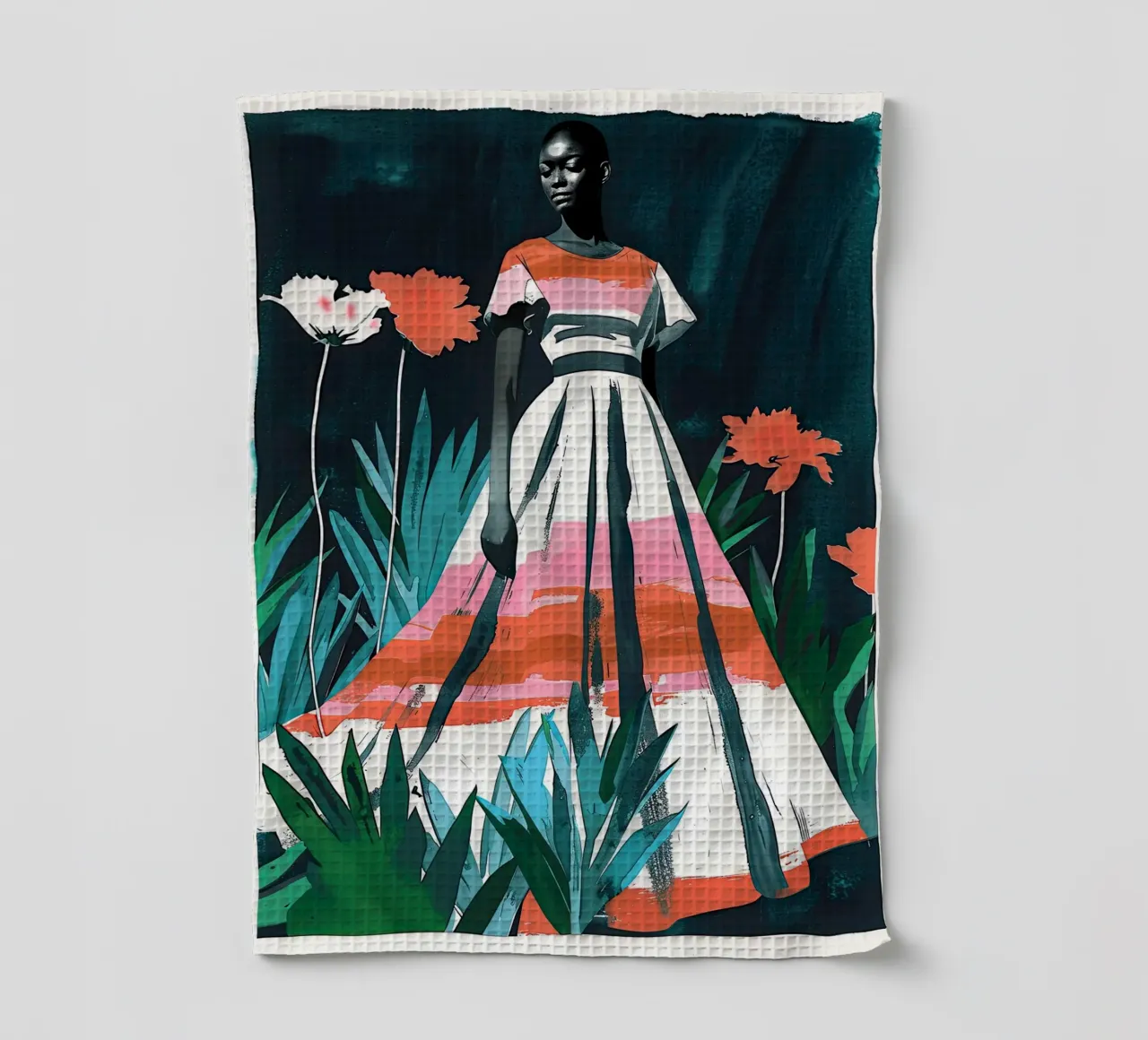Woman in Dress tea towel by DaarbyN
