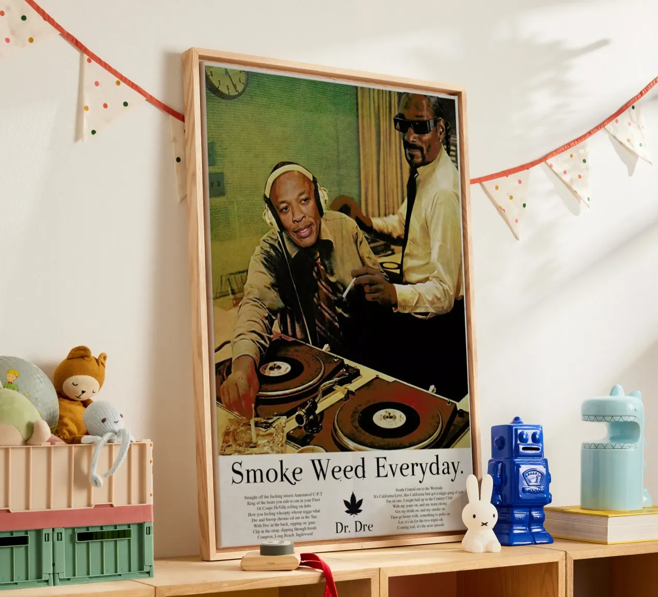 Smoke Weed Every Day canvas met Baklijst van Ads Libitum