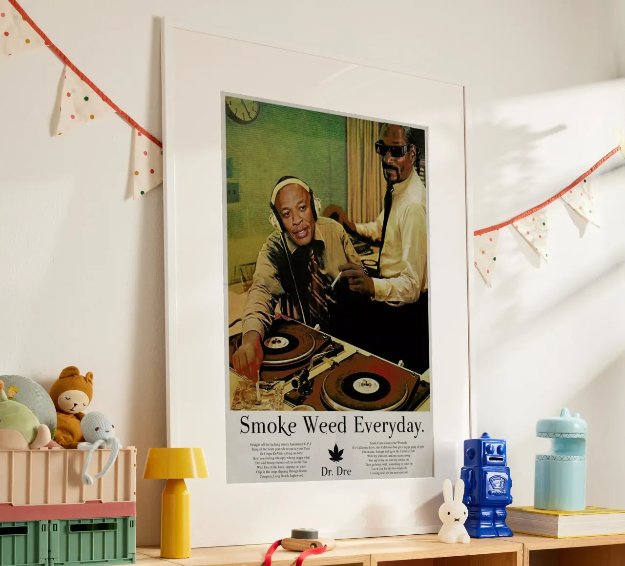 Smoke Weed Every Day poster con telaio in legno da Ads Libitum