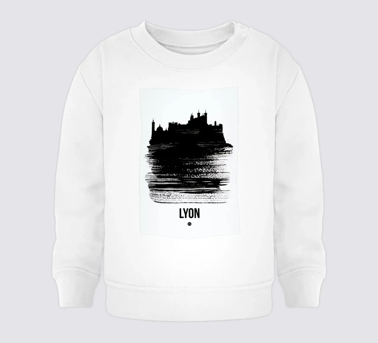 Lyon Skyline Brush Stroke felpa neonato da Naxart