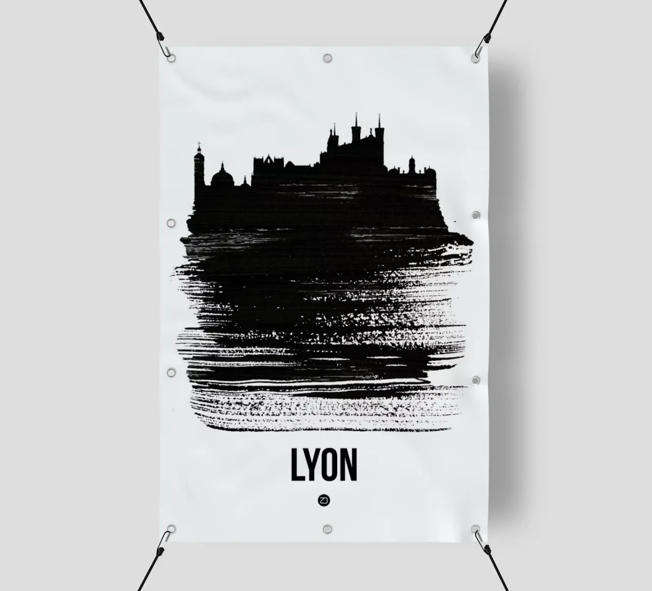 Lyon Skyline Brush Stroke telo in pvc da Naxart