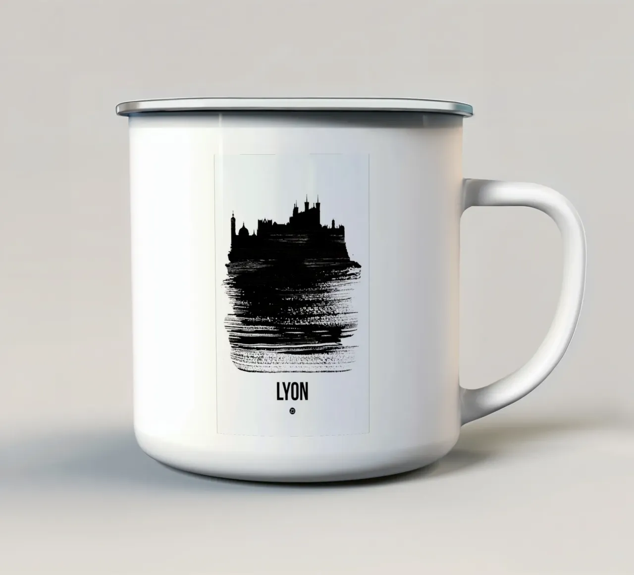 Lyon Skyline Brush Stroke tazza in smalto da Naxart