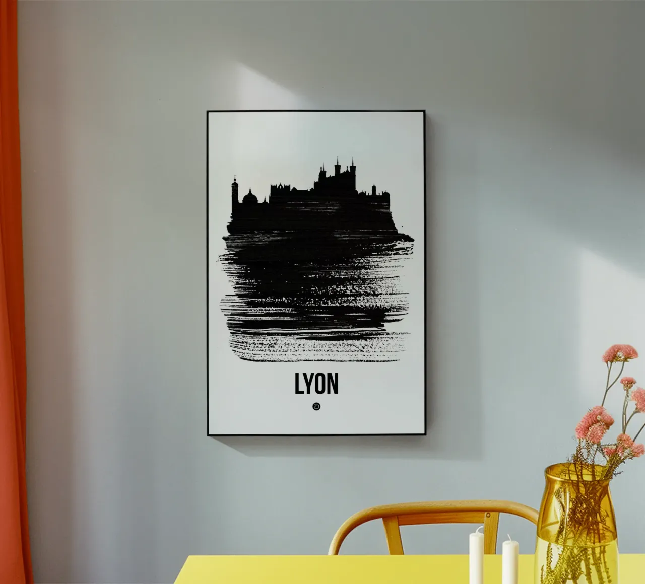 Lyon Skyline Brush Stroke plexiglass da Naxart
