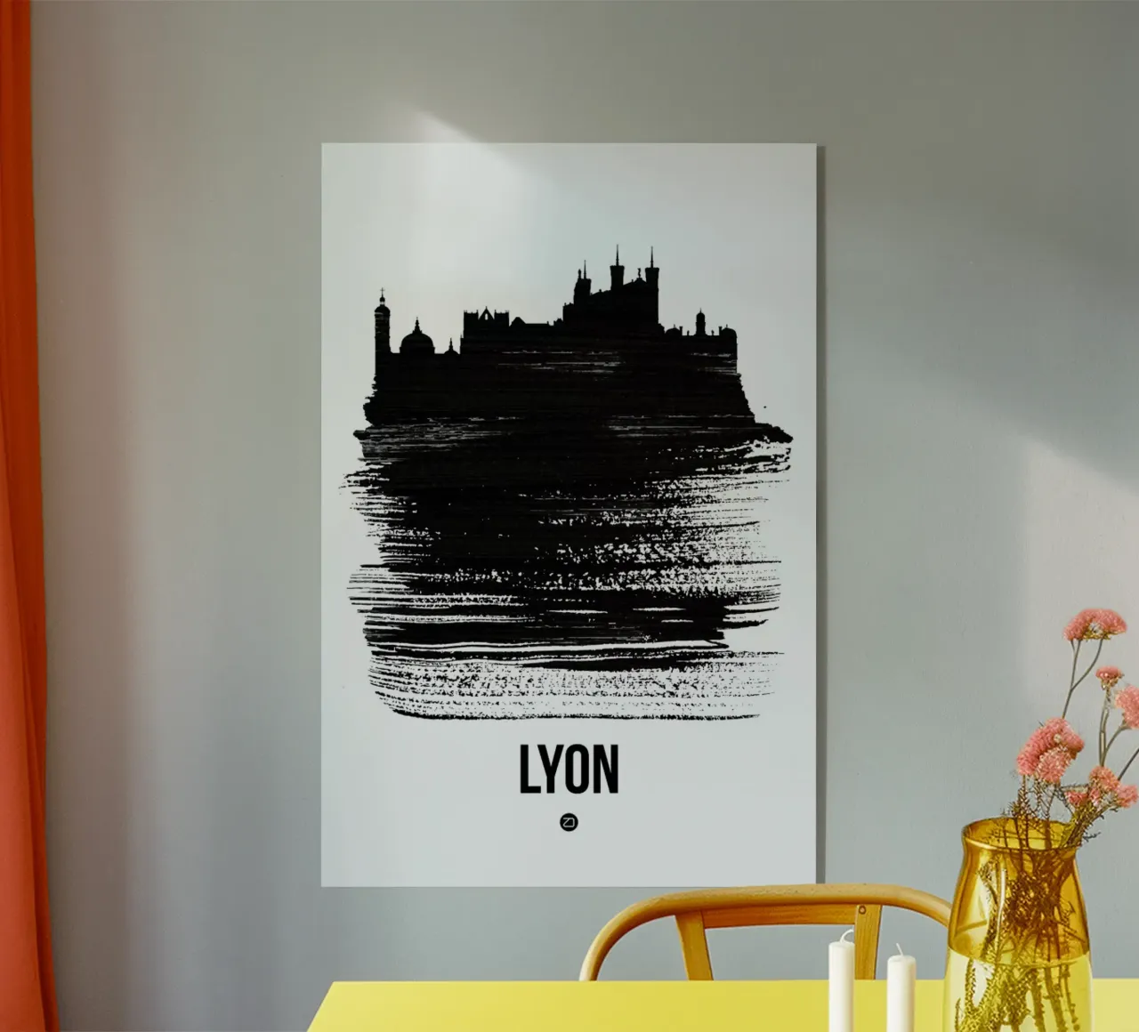 Lyon Skyline Brush Stroke plexiglass da Naxart