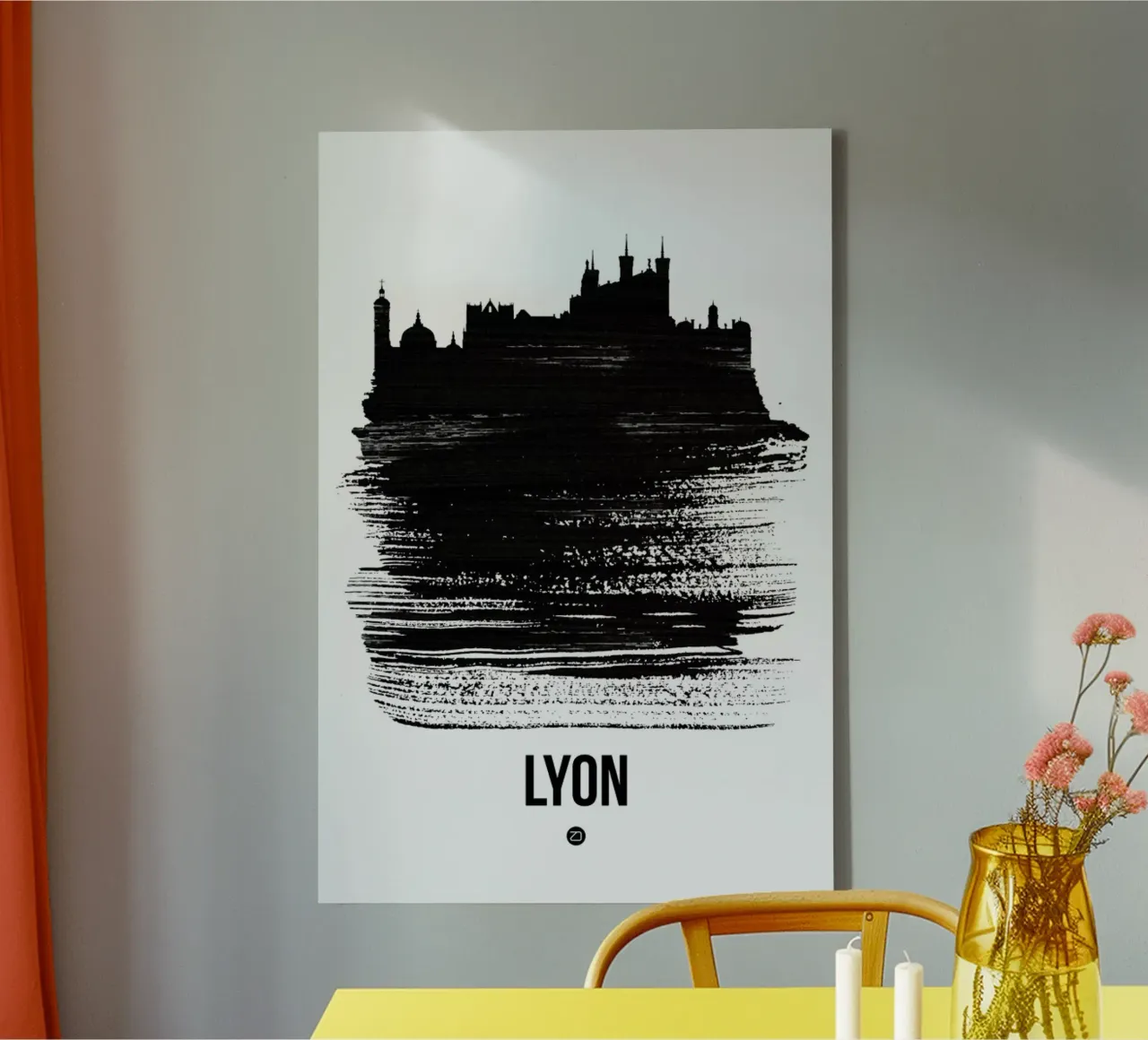 Lyon Skyline Brush Stroke canvas by Naxart