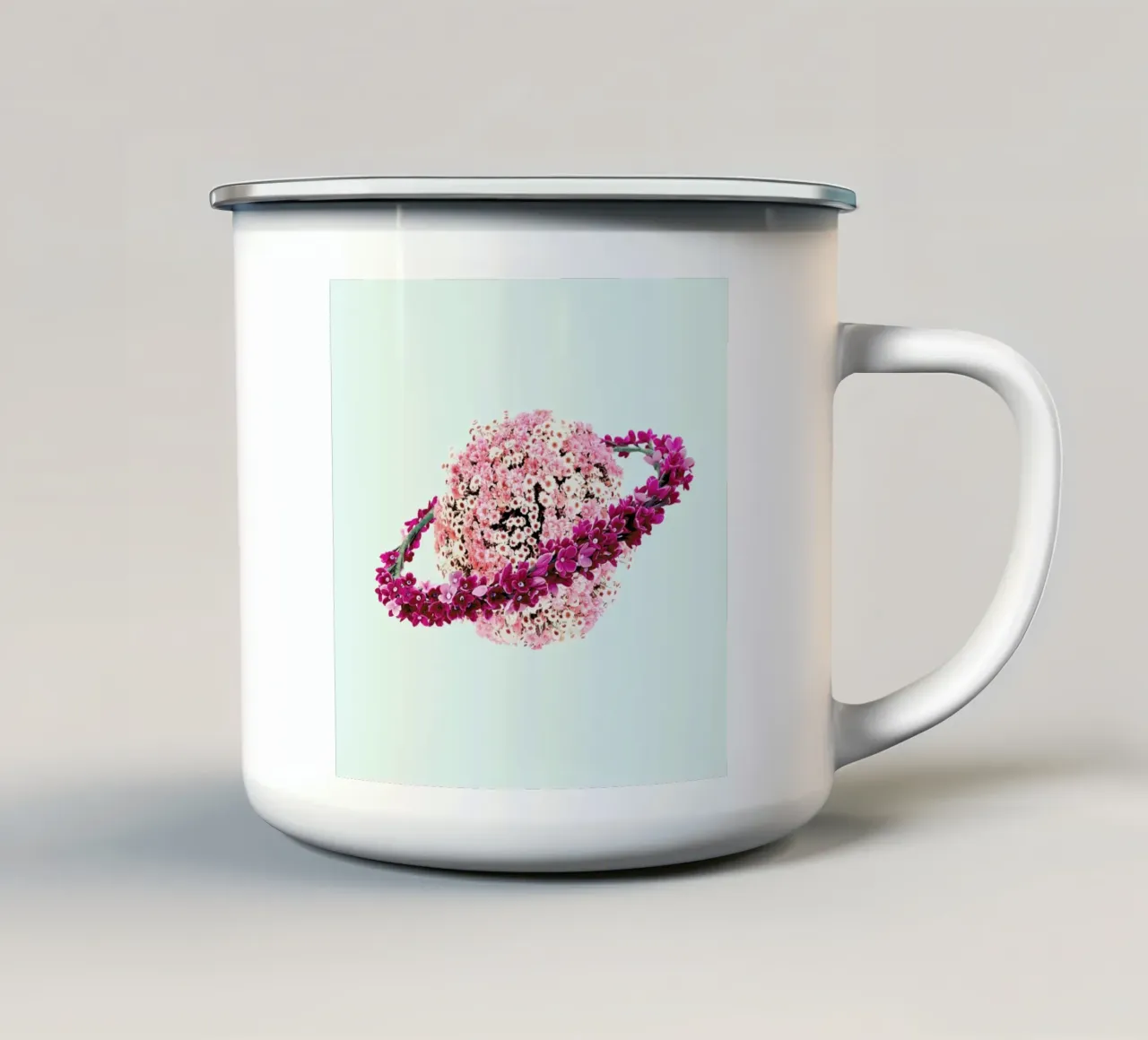 Floral Planet tazza in smalto da Paul Fuentes Design