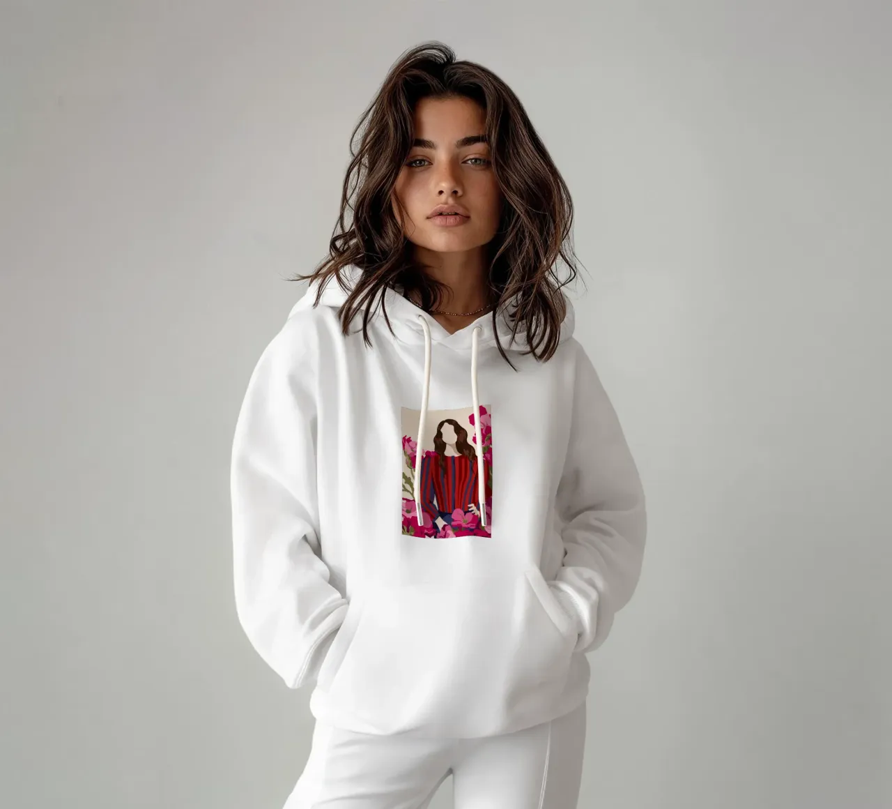 Striped Outfit Flowers hoodie by Kamera Obskura