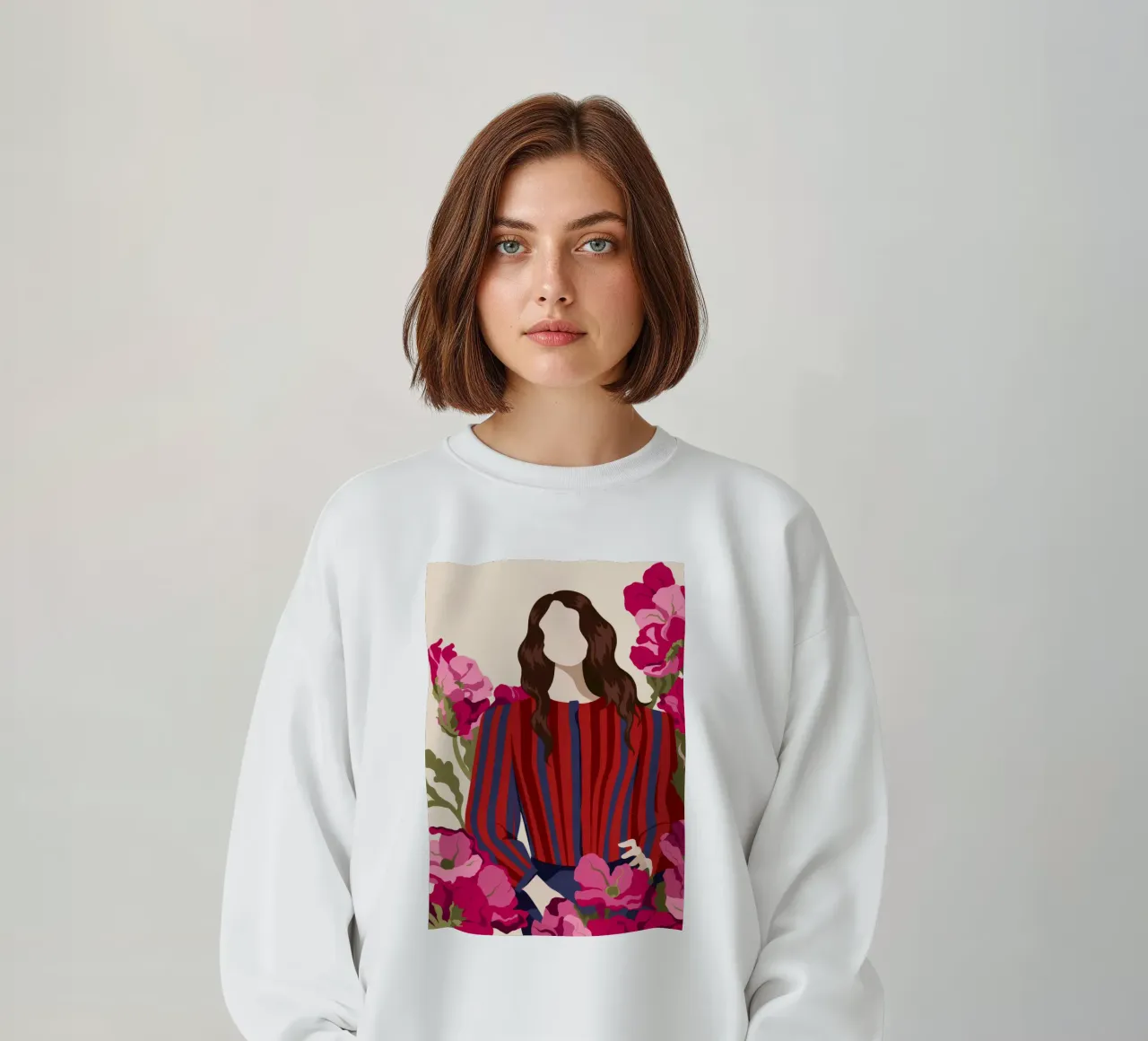 Fiori in abito a righe felpa da Kamera Obskura