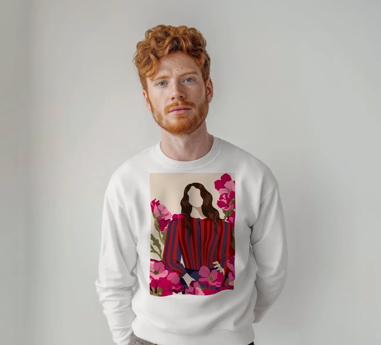 Fiori in abito a righe felpa da Kamera Obskura