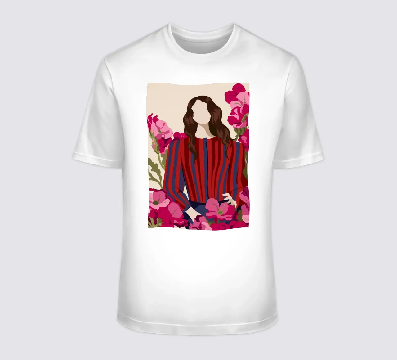 Striped Outfit Flowers t-shirt by Kamera Obskura