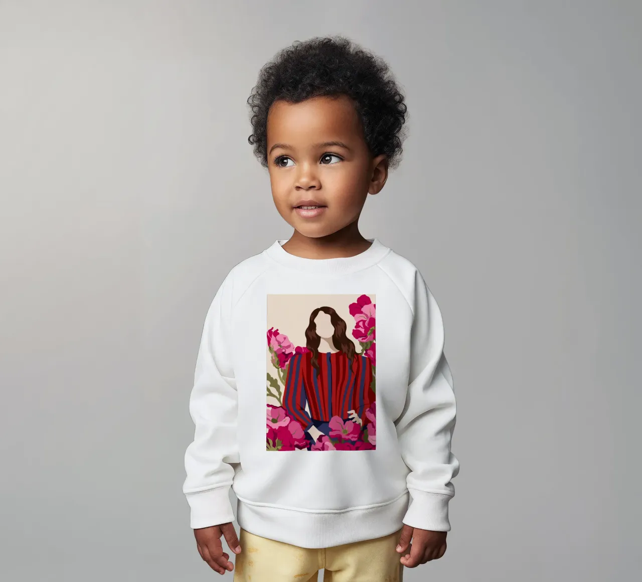 Fiori in abito a righe felpa neonato da Kamera Obskura