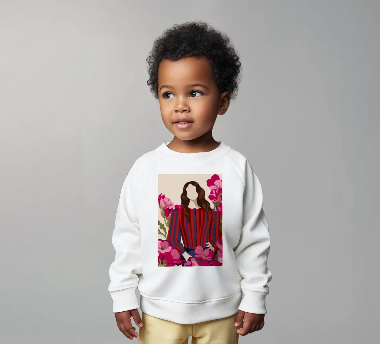 Gestreepte outfit bloemen baby sweatshirt van Kamera Obskura
