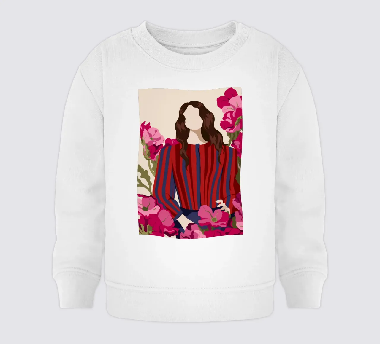 Fiori in abito a righe felpa neonato da Kamera Obskura