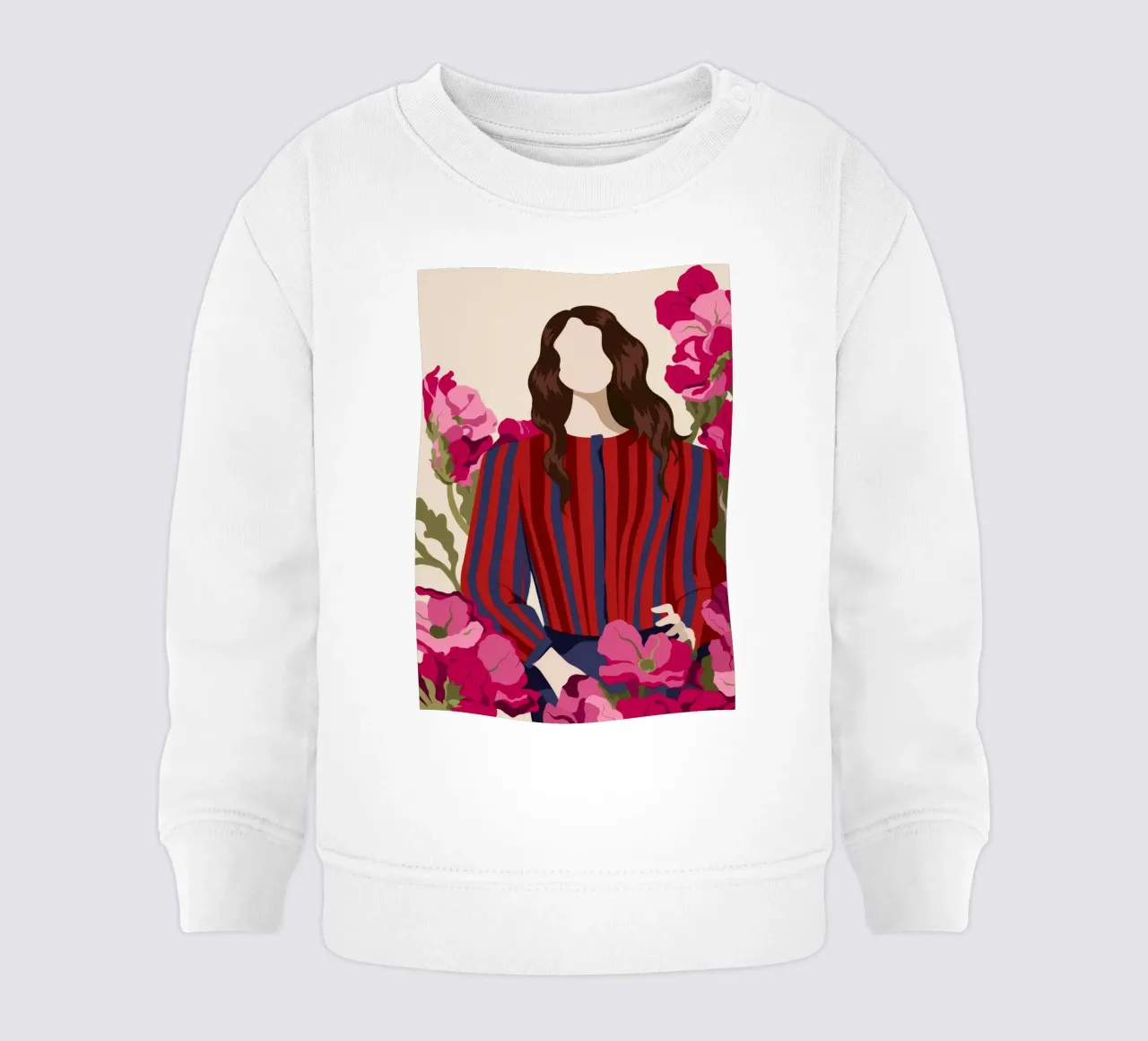 Gestreepte outfit bloemen baby sweatshirt van Kamera Obskura