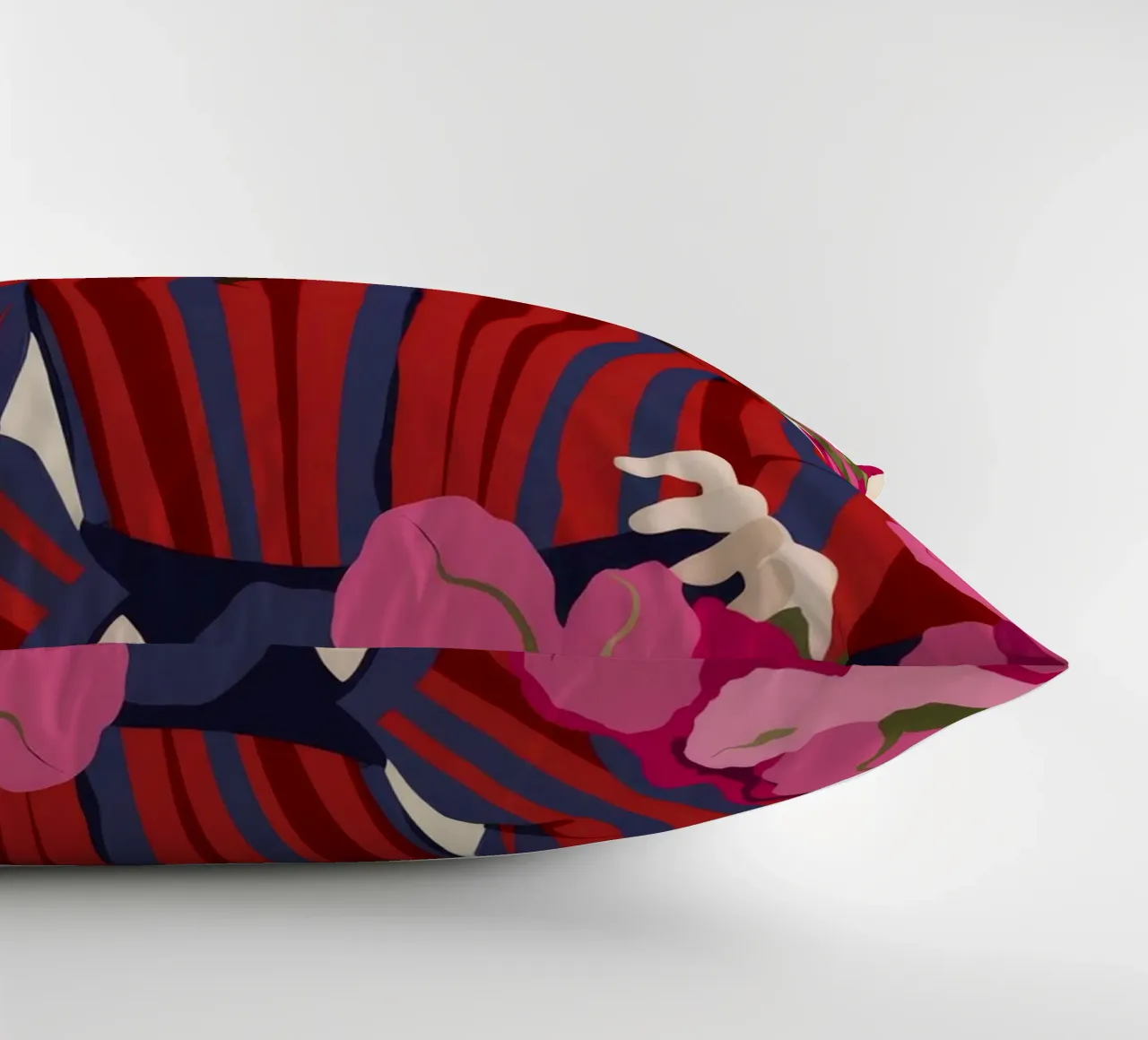 Fiori in abito a righe cuscino da Kamera Obskura