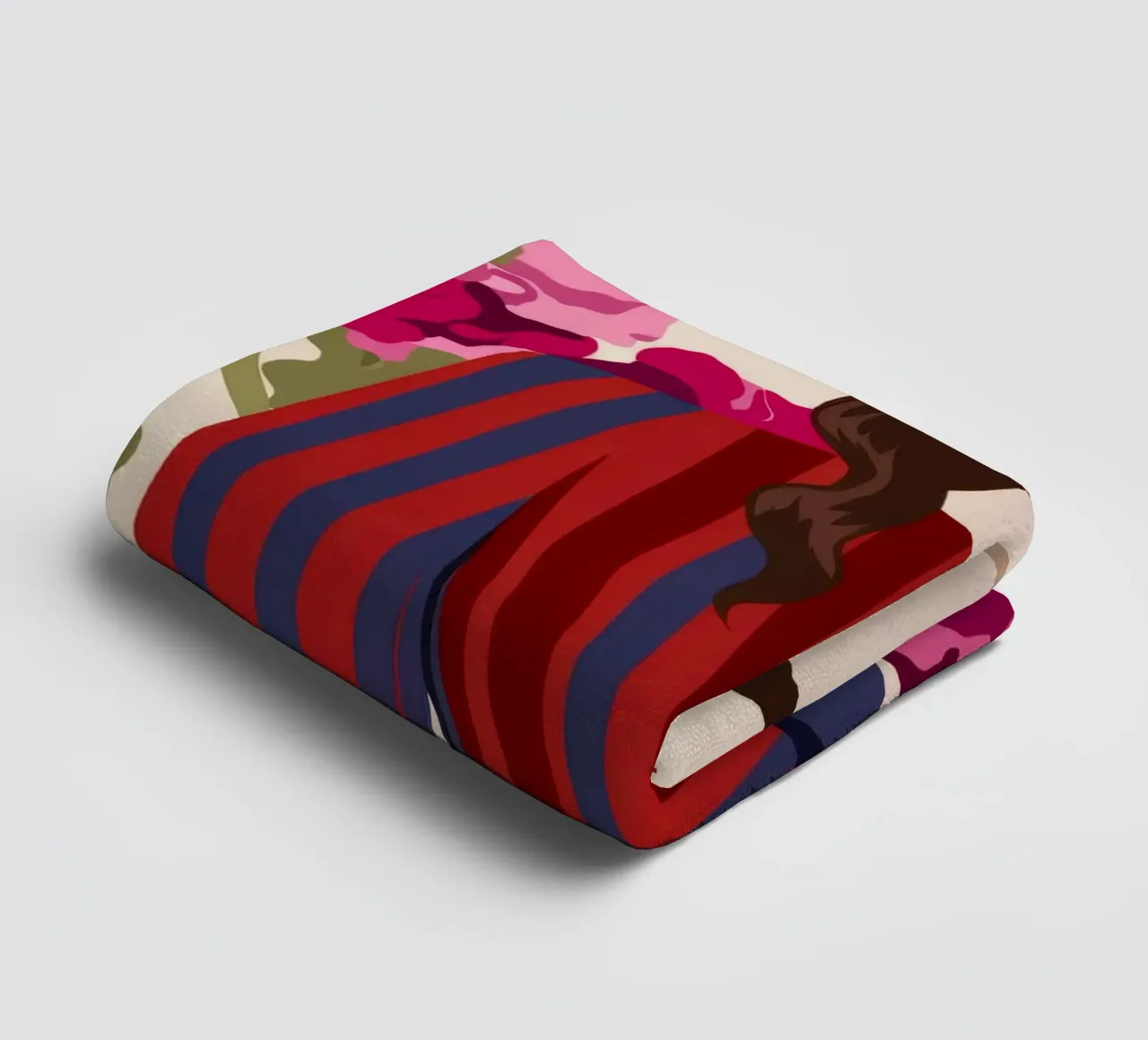 Striped Outfit Flowers towel by Kamera Obskura