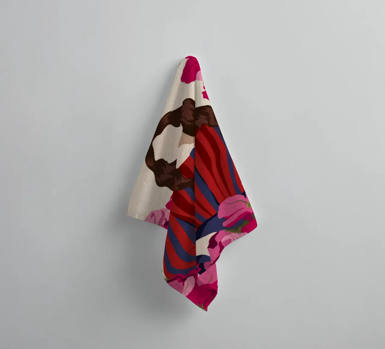 Striped Outfit Flowers towel by Kamera Obskura