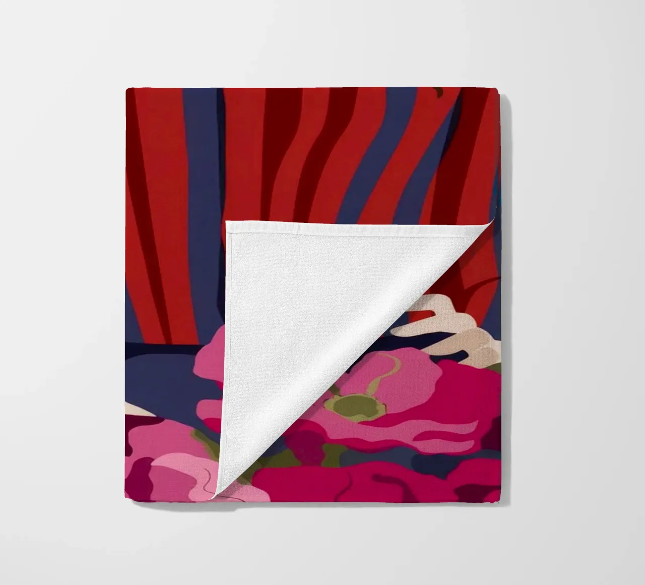 Fiori in abito a righe telo mare da Kamera Obskura