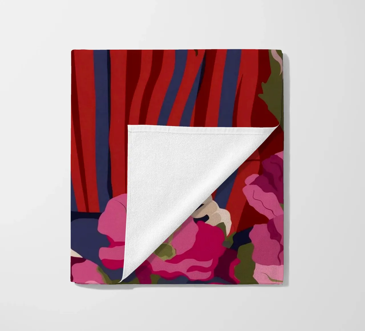 Fiori in abito a righe telo mare da Kamera Obskura