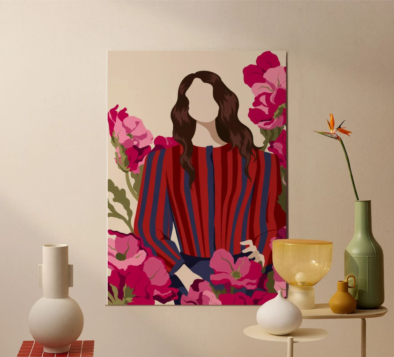 Fiori in abito a righe carta hahnemühle da Kamera Obskura